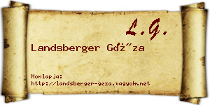 Landsberger Géza névjegykártya