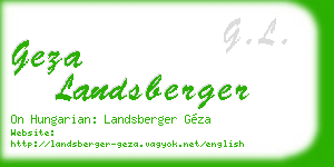 geza landsberger business card