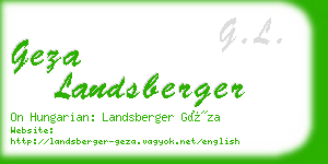 geza landsberger business card